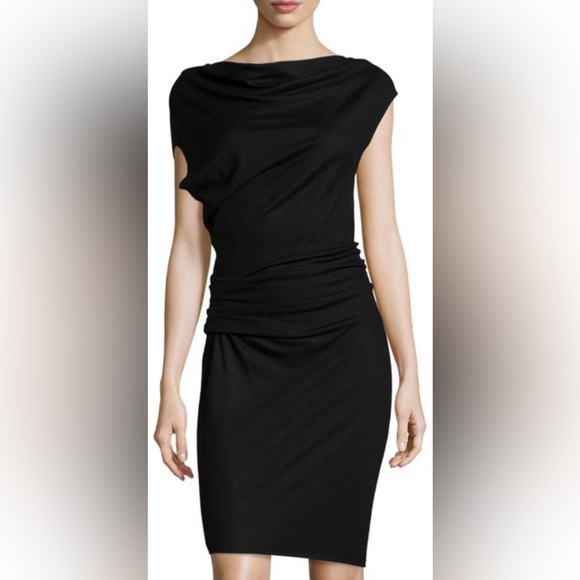Helmut Lang Asymmetrical Black Dress - Picture 1 of 3